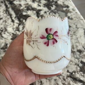Heisey Elegant Floral White antique custard glass Heisey Beaded Swag